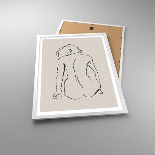Poster in cornice bianca - Nudo di ragazza - 50x70 cm