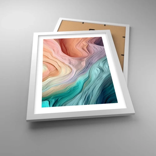 Poster in cornice bianca - Onda arcobaleno - 30x40 cm