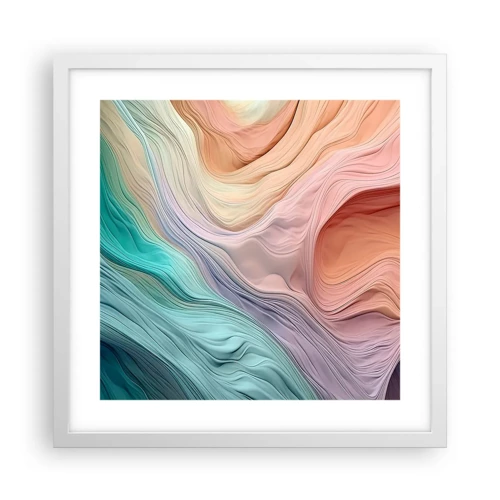 Poster in cornice bianca - Onda arcobaleno - 40x40 cm