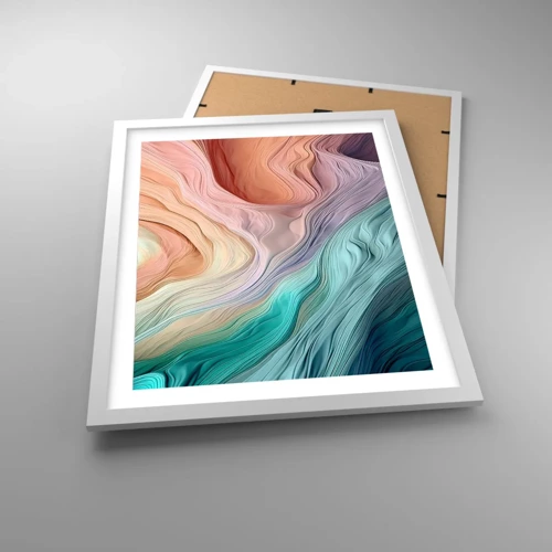 Poster in cornice bianca - Onda arcobaleno - 40x50 cm