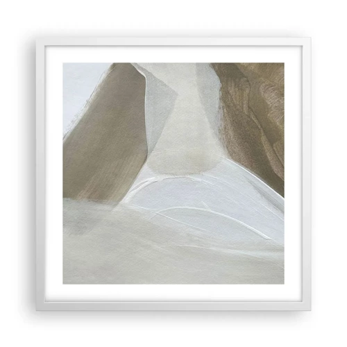 Poster in cornice bianca - Onda di bianco - 50x50 cm