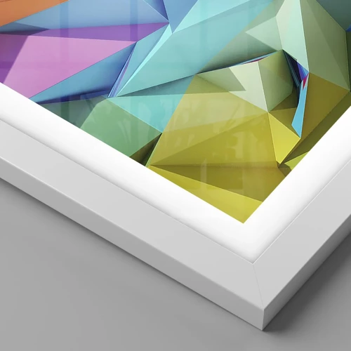 Poster in cornice bianca - Origami arcobaleno - 50x50 cm