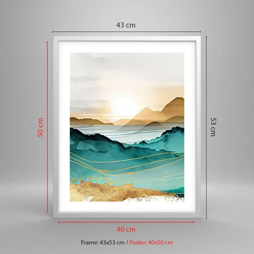 Poster in cornice bianca - Paesaggio ai confini dell'astrazione - 40x50 cm