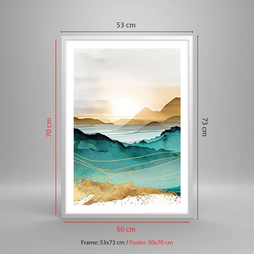 Poster in cornice bianca - Paesaggio ai confini dell'astrazione - 50x70 cm