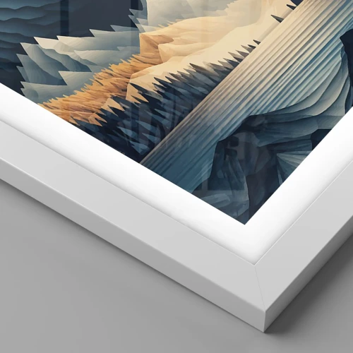 Poster in cornice bianca - Perfetto paesaggio montano - 91x61 cm