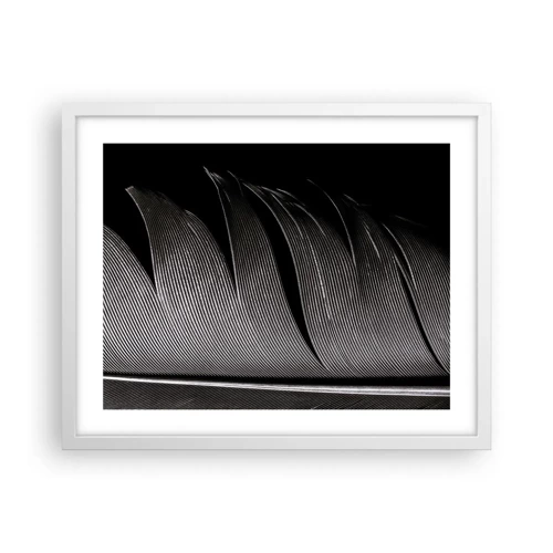 Poster in cornice bianca - Piuma: struttura meravigliosa - 50x40 cm