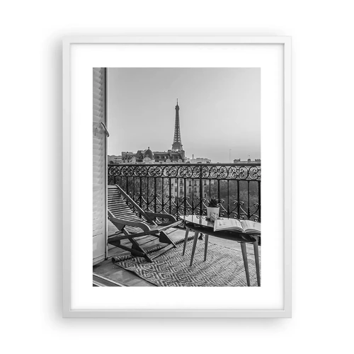 Poster in cornice bianca - Pomeriggio parigino - 40x50 cm