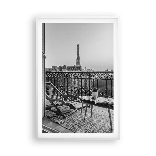 Poster in cornice bianca - Pomeriggio parigino - 61x91 cm