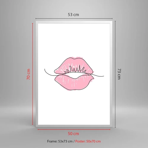 Poster in cornice bianca - Pronti al bacio? - 50x70 cm