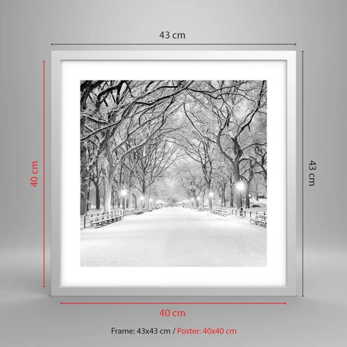 Poster in cornice bianca - Quattro stagioni: l'inverno - 40x40 cm