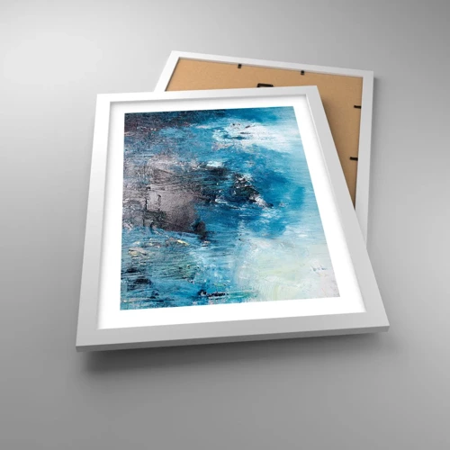 Poster in cornice bianca - Rapsodia blu - 30x40 cm