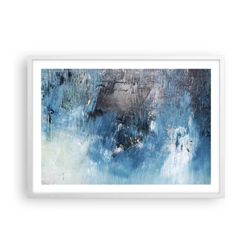 Poster in cornice bianca - Rapsodia blu - 70x50 cm