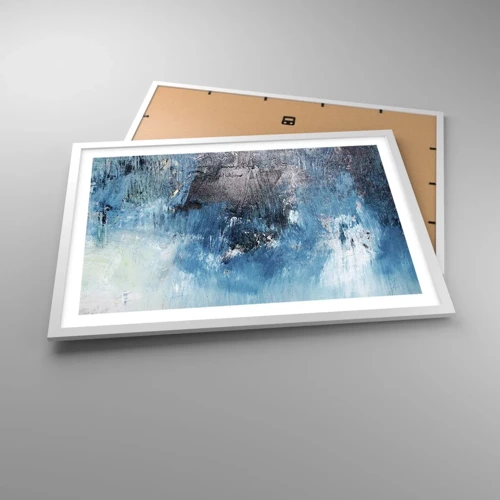 Poster in cornice bianca - Rapsodia blu - 70x50 cm