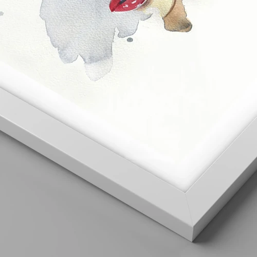 Poster in cornice bianca - Riflesso in una goccia d'acqua - 30x40 cm