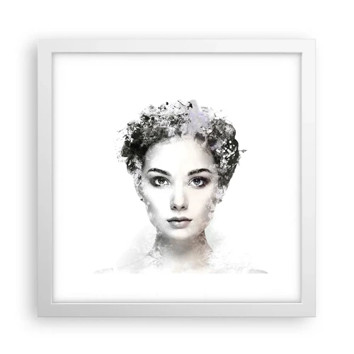 Poster in cornice bianca - Ritratto estremamente alla moda - 30x30 cm