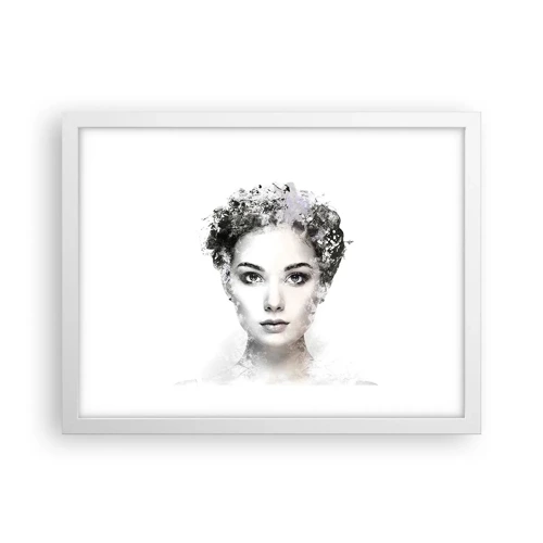 Poster in cornice bianca - Ritratto estremamente alla moda - 40x30 cm