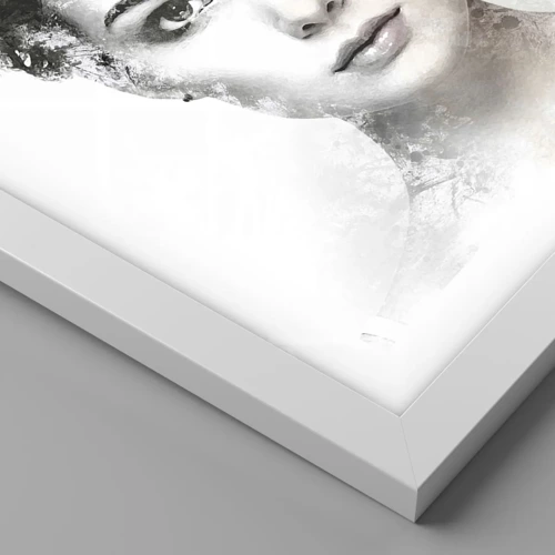 Poster in cornice bianca - Ritratto estremamente alla moda - 40x30 cm