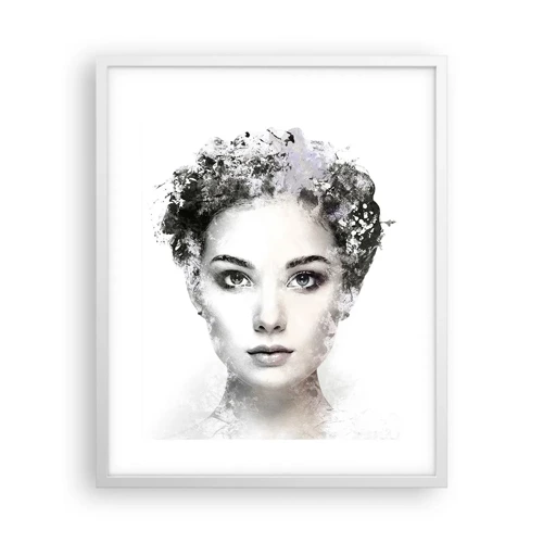 Poster in cornice bianca - Ritratto estremamente alla moda - 40x50 cm