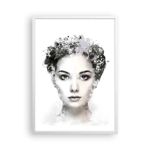 Poster in cornice bianca - Ritratto estremamente alla moda - 50x70 cm