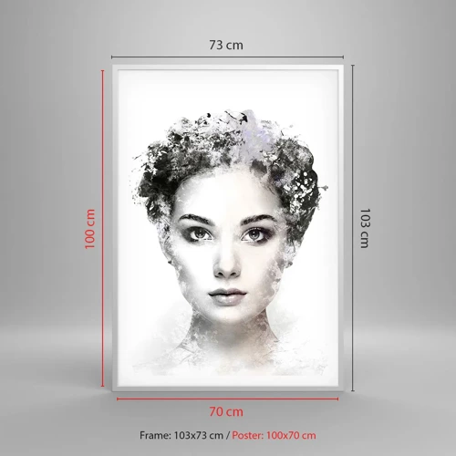 Poster in cornice bianca - Ritratto estremamente alla moda - 70x100 cm