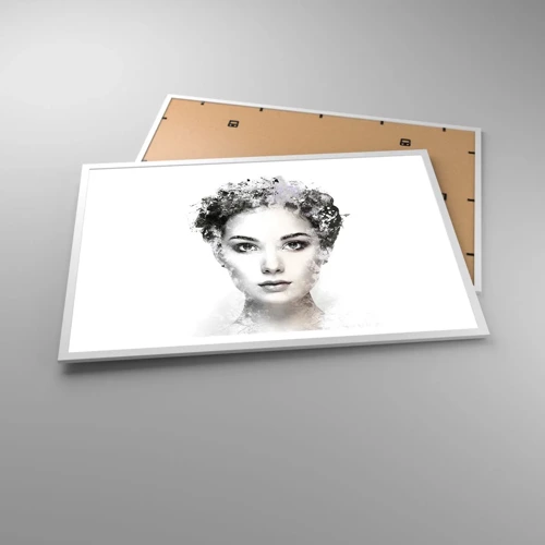 Poster in cornice bianca - Ritratto estremamente alla moda - 91x61 cm