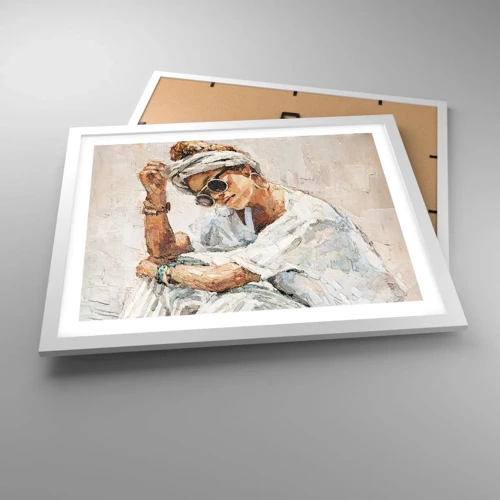 Poster in cornice bianca - Ritratto in pieno sole - 50x40 cm