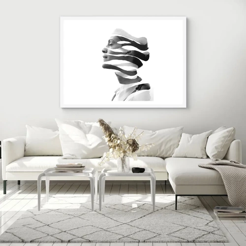 Poster in cornice bianca - Ritratto surrealista - 50x40 cm