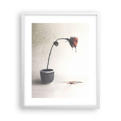 Poster in cornice bianca - Rosa dolorosa - 40x50 cm