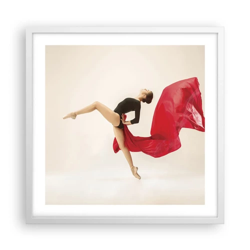 Poster in cornice bianca - Rosso e nero - 50x50 cm