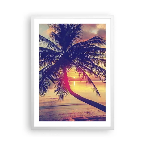 Poster in cornice bianca - Sera sotto le palme - 50x70 cm