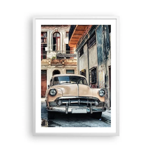 Poster in cornice bianca - Siesta all'Avana - 50x70 cm