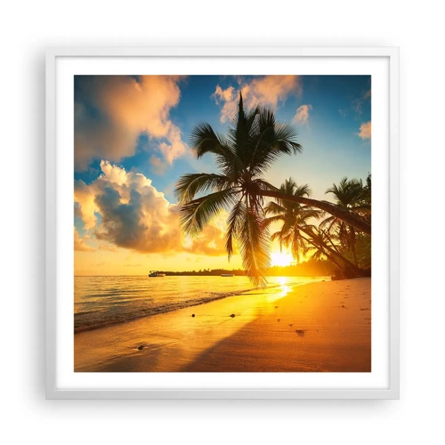 Poster in cornice bianca - Sogno dei Caraibi - 60x60 cm
