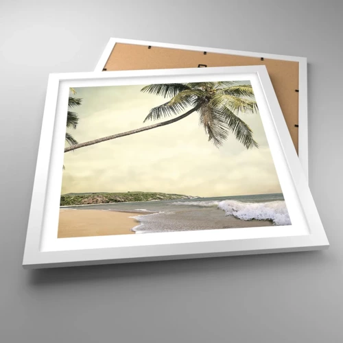 Poster in cornice bianca - Sogno tropicale - 40x40 cm