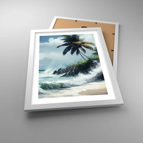Poster in cornice bianca - Sulla riva tropicale - 30x40 cm