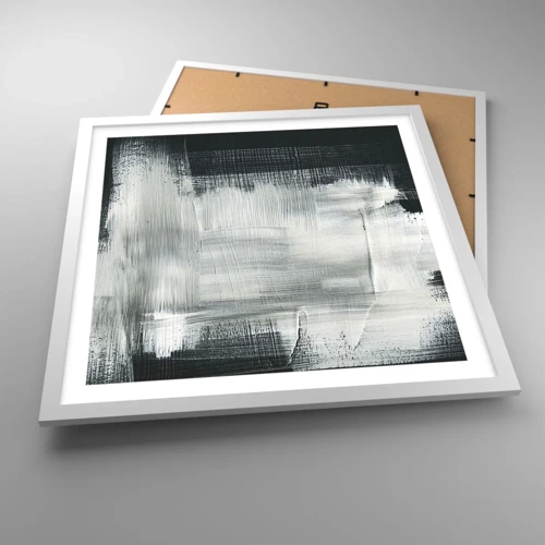 Poster in cornice bianca - Tessuto in verticale e in orizzontale - 50x50 cm