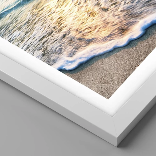 Poster in cornice bianca - Tramonto sul mare - 50x40 cm