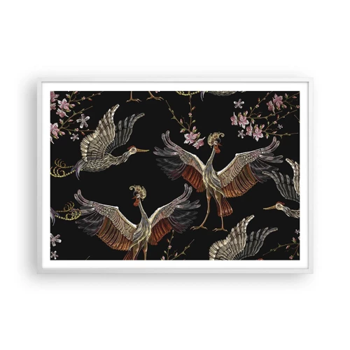 Poster in cornice bianca - Uccello fantastico - 100x70 cm