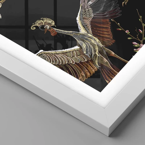 Poster in cornice bianca - Uccello fantastico - 100x70 cm