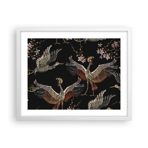 Poster in cornice bianca - Uccello fantastico - 50x40 cm