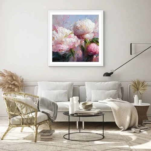 Poster in cornice bianca - Un bouquet pieno di vita - 30x30 cm