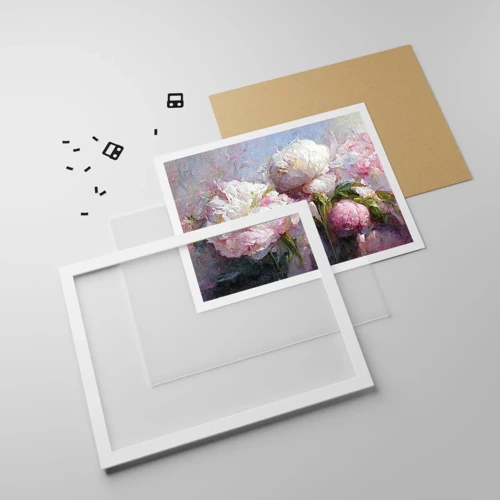 Poster in cornice bianca - Un bouquet pieno di vita - 50x40 cm