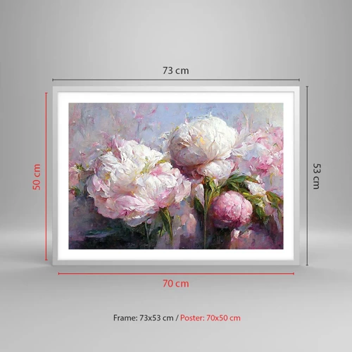 Poster in cornice bianca - Un bouquet pieno di vita - 70x50 cm