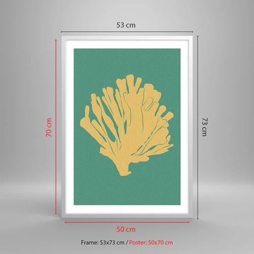 Poster in cornice bianca - Un cespuglio del bosco sottomarino - 50x70 cm