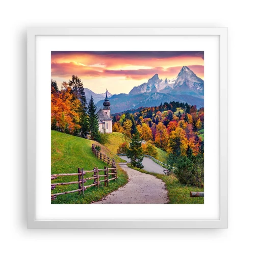 Poster in cornice bianca - Un paesaggio come dipinto - 40x40 cm