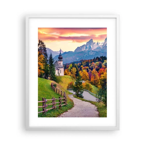Poster in cornice bianca - Un paesaggio come dipinto - 40x50 cm