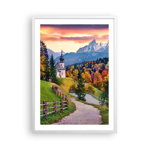 Poster in cornice bianca - Un paesaggio come dipinto - 50x70 cm