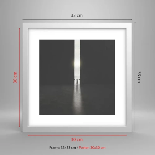 Poster in cornice bianca - Un passo verso un chiaro futuro - 30x30 cm