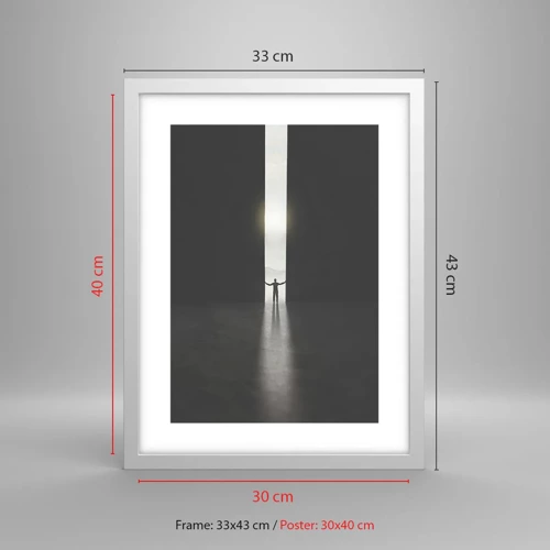 Poster in cornice bianca - Un passo verso un chiaro futuro - 30x40 cm