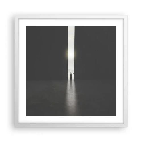 Poster in cornice bianca - Un passo verso un chiaro futuro - 50x50 cm