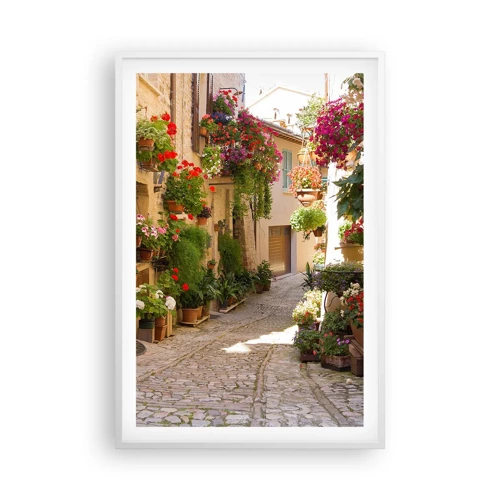 Poster in cornice bianca - Un'esplosione di fiori - 61x91 cm